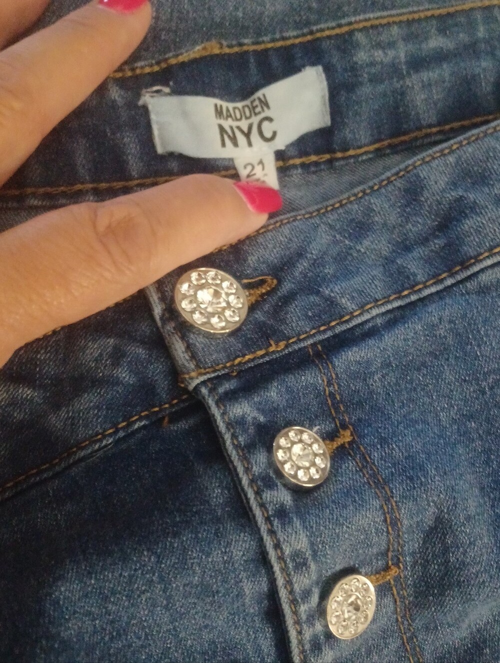 Madden NYC Embellished Jeans Sz 21
